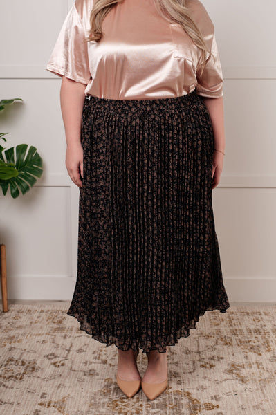 Just What You Wanted Floral Print Pleated Skirt - Ruby Rebellion
