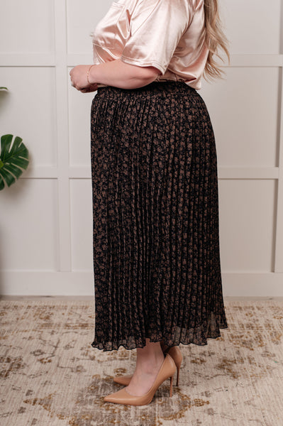 Just What You Wanted Floral Print Pleated Skirt - Ruby Rebellion