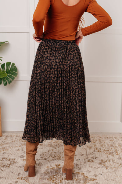 Just What You Wanted Floral Print Pleated Skirt - Ruby Rebellion
