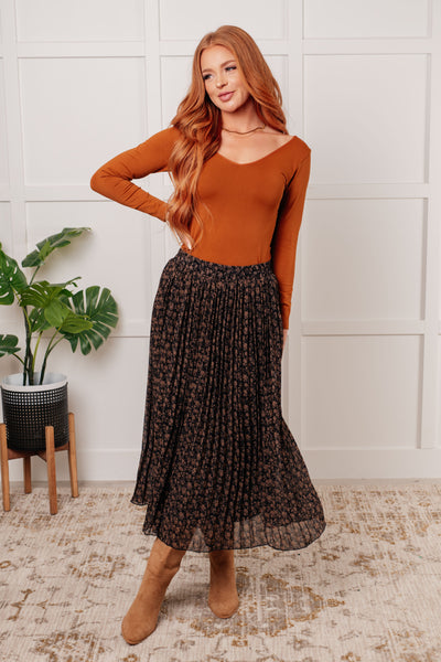 Just What You Wanted Floral Print Pleated Skirt - Ruby Rebellion