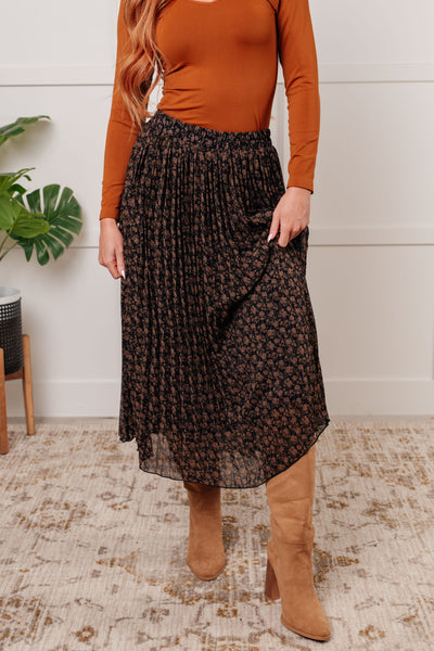 Just What You Wanted Floral Print Pleated Skirt - Ruby Rebellion
