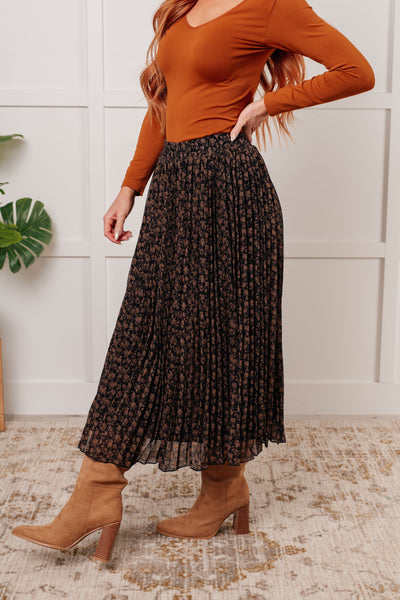 Just What You Wanted Floral Print Pleated Skirt - Ruby Rebellion