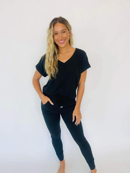 PREORDER: Krisie V-Neck Lounge Set in Six Colors - Ruby Rebellion