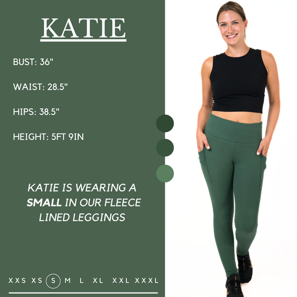 Fleece Lined Leggings | Hunter Green - Ruby Rebellion