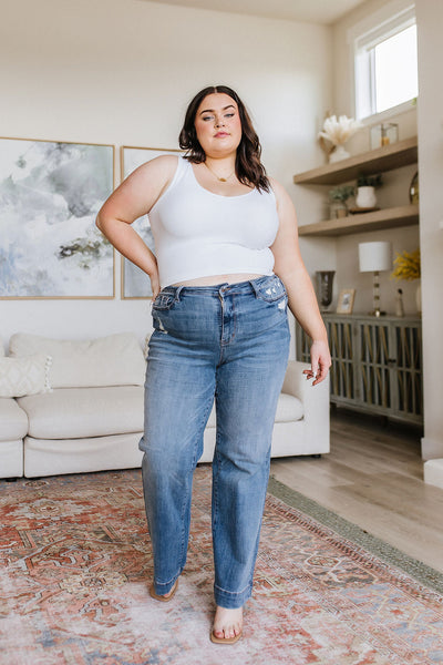 Katrina High Waist Distressed Denim Trousers - Ruby Rebellion