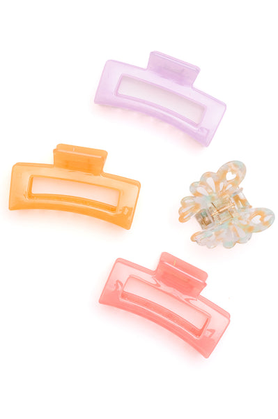 Large Jelly Claw Clip Set of 4 - Ruby Rebellion