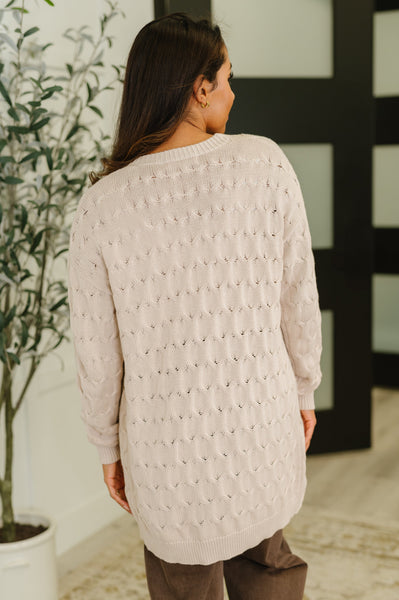 Laugh Airily Cable Knit Cardigan - Ruby Rebellion