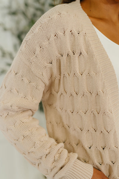 Laugh Airily Cable Knit Cardigan - Ruby Rebellion