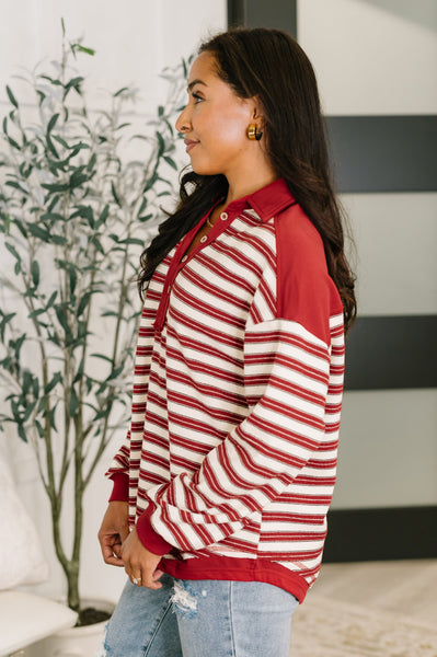 Least of Our Worries Long Sleeve Henley - Ruby Rebellion