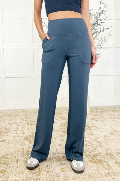 Leg Day Legends Straight Leg Bottoms in Code Blue - Ruby Rebellion
