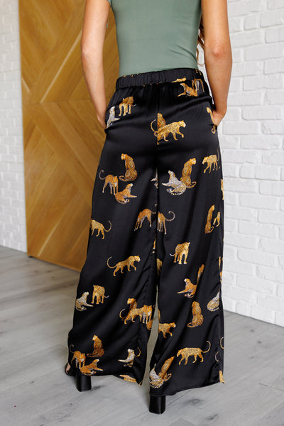 Legendary in Leopard Satin Wide Leg Pants - Ruby Rebellion