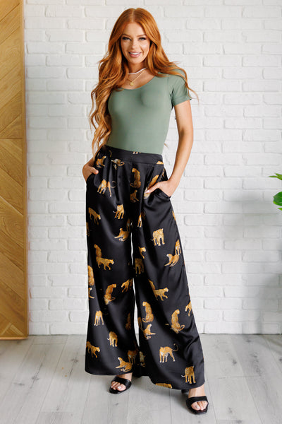 Legendary in Leopard Satin Wide Leg Pants - Ruby Rebellion