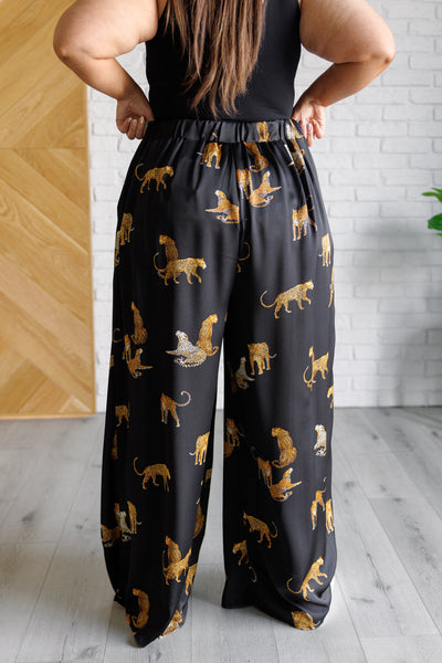 Legendary in Leopard Satin Wide Leg Pants - Ruby Rebellion