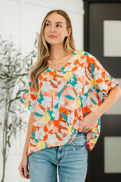 Lei Me Down V-Neck Top - Ruby Rebellion