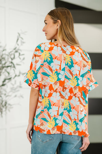 Lei Me Down V-Neck Top - Ruby Rebellion