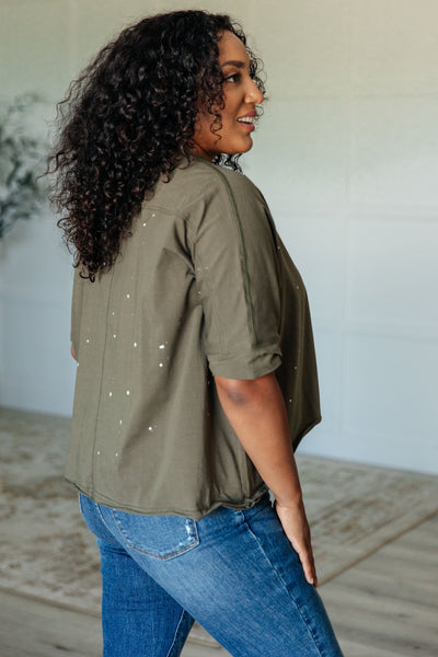 Less Than Stressed Asymmetrical Distressed Top - Ruby Rebellion