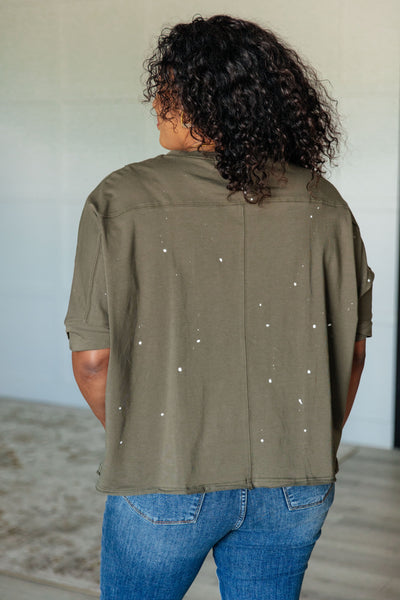 Less Than Stressed Asymmetrical Distressed Top - Ruby Rebellion
