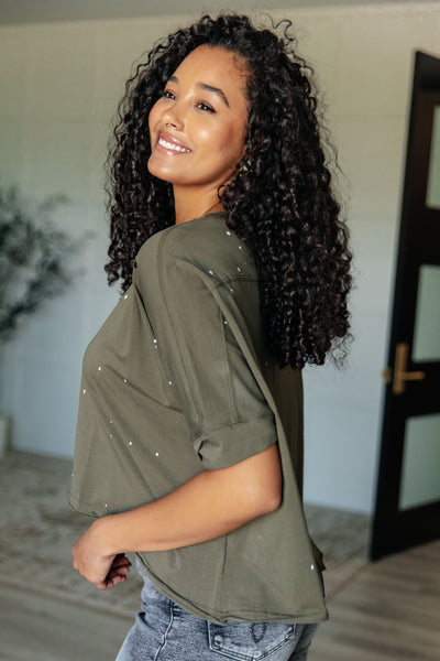 Less Than Stressed Asymmetrical Distressed Top - Ruby Rebellion