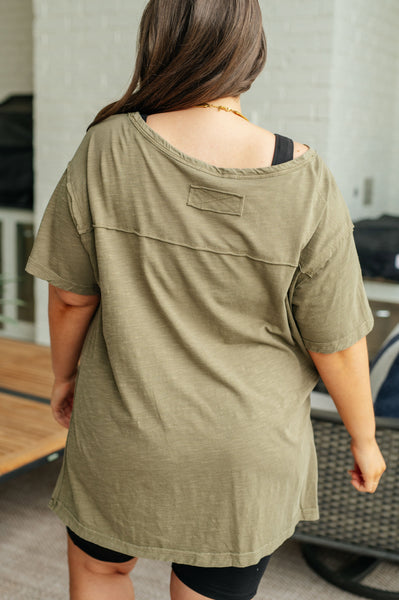 Let Me Live Relaxed Tee in Army - Ruby Rebellion