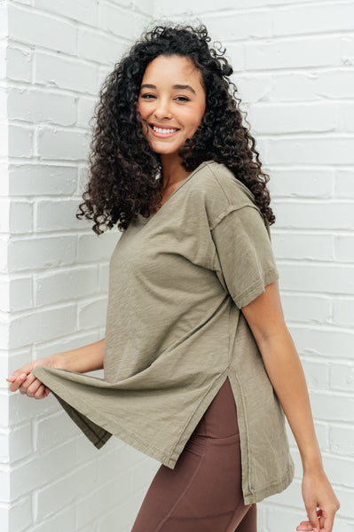 Let Me Live Relaxed Tee in Army - Ruby Rebellion