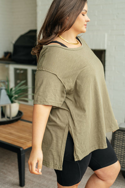 Let Me Live Relaxed Tee in Army - Ruby Rebellion