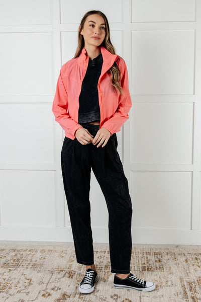 Fit Happens Nylon Tennis Jacket in Coral Rose - Ruby Rebellion