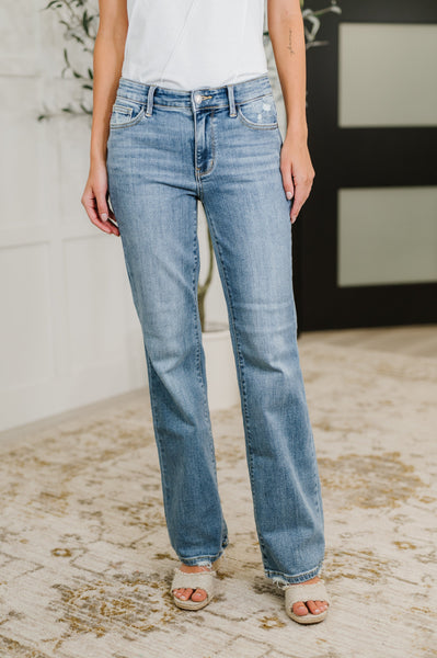 Lorena Mid Rise Vintage Wash Bootcut Jeans - Ruby Rebellion