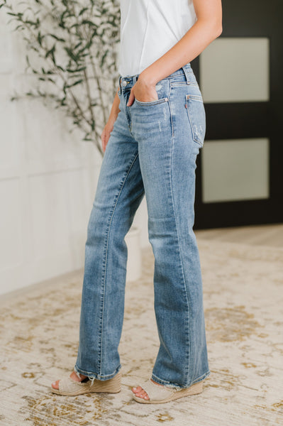 Lorena Mid Rise Vintage Wash Bootcut Jeans - Ruby Rebellion