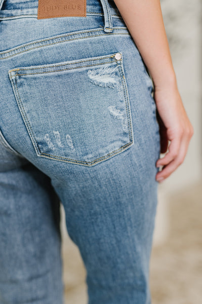 Lorena Mid Rise Vintage Wash Bootcut Jeans - Ruby Rebellion