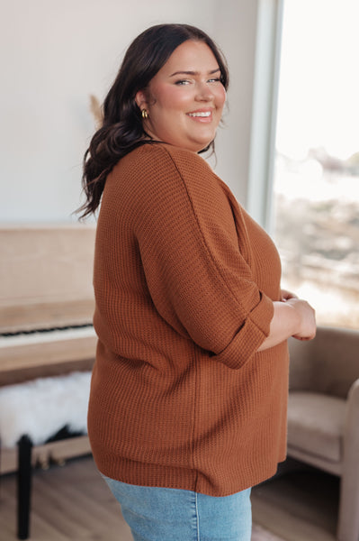 Lotta Love Knitted Sweater Top in Rust - Ruby Rebellion
