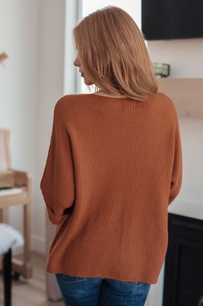 Lotta Love Knitted Sweater Top in Rust - Ruby Rebellion