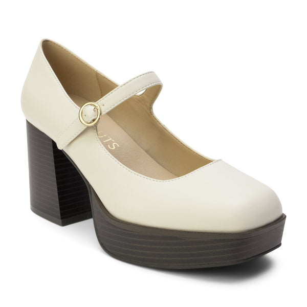 Matilda Platform Heel in Bone - Ruby Rebellion