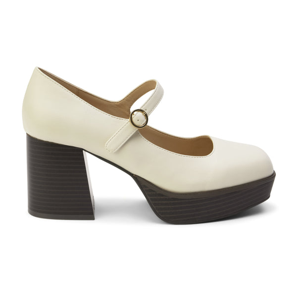 Matilda Platform Heel in Bone - Ruby Rebellion