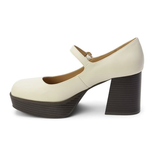 Matilda Platform Heel in Bone - Ruby Rebellion