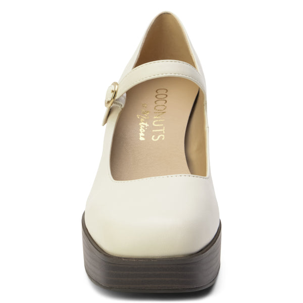 Matilda Platform Heel in Bone - Ruby Rebellion
