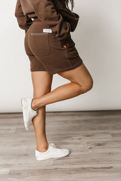 Comfort Zone Shorts - Sweetly Stitched Coffee