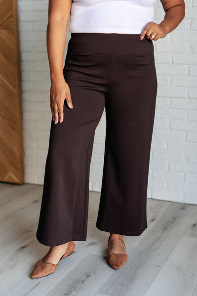 Magic Wide Leg Crop Pants in Chocolate - Ruby Rebellion