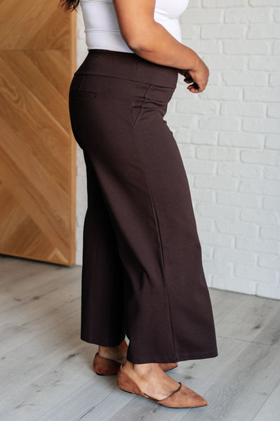 Magic Wide Leg Crop Pants in Chocolate - Ruby Rebellion