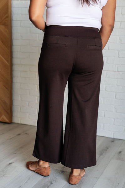 Magic Wide Leg Crop Pants in Chocolate - Ruby Rebellion