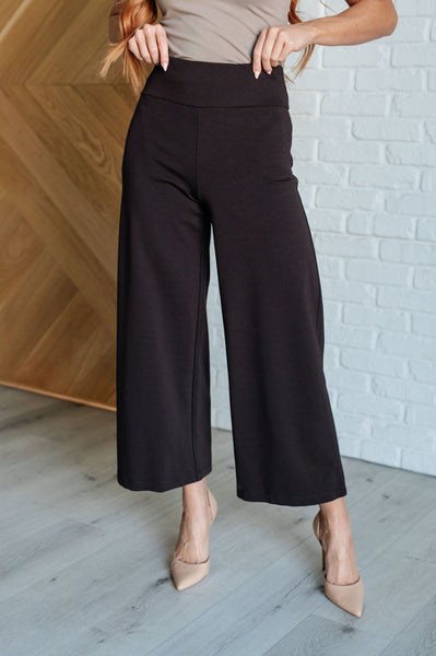 Magic Wide Leg Crop Pants in Chocolate - Ruby Rebellion