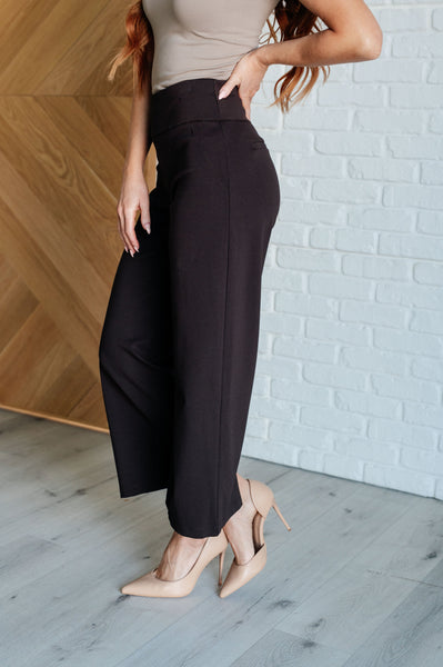 Magic Wide Leg Crop Pants in Chocolate - Ruby Rebellion
