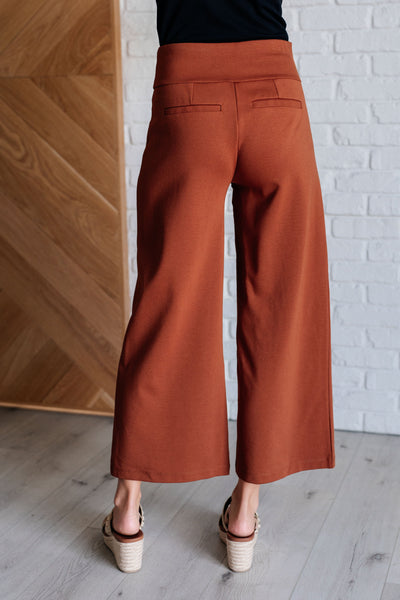 Magic Wide Leg Crop Pants in Rust - Ruby Rebellion