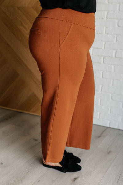 Magic Wide Leg Crop Pants in Rust - Ruby Rebellion