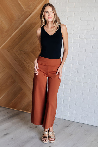 Magic Wide Leg Crop Pants in Rust - Ruby Rebellion