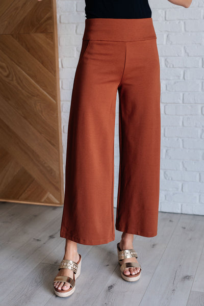Magic Wide Leg Crop Pants in Rust - Ruby Rebellion