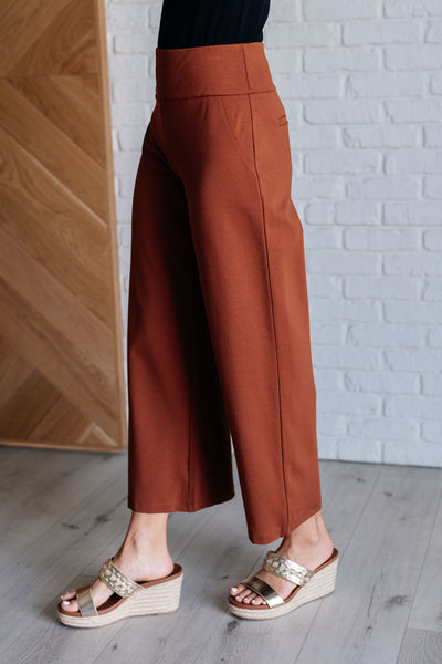 Magic Wide Leg Crop Pants in Rust - Ruby Rebellion