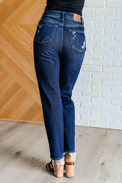 Montana High Rise Rigid Magic Distressed Straight Jeans - Ruby Rebellion