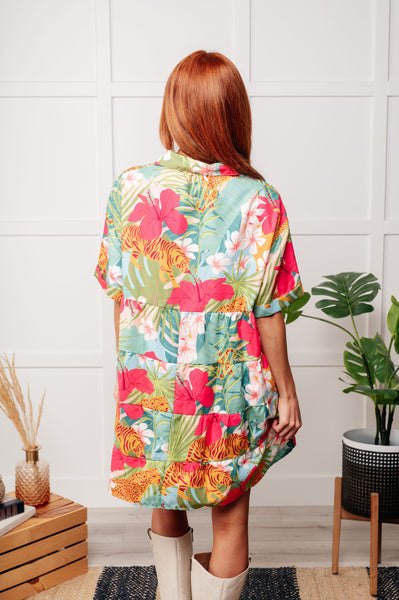 Mother Nature's Recipes Collared Dress in Green - Ruby Rebellion