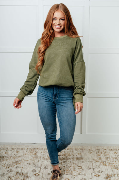 No Plain Jane Oversized Sweatshirt in Green - Ruby Rebellion