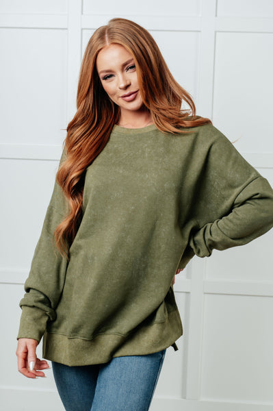 No Plain Jane Oversized Sweatshirt in Green - Ruby Rebellion
